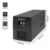 Fonte de alimentação ininterrupta Qoltec 53771 2 kVA 1200 W 2 saídas AC