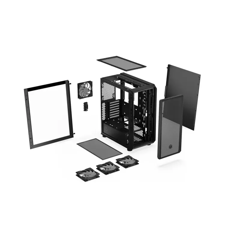 Caixa de PC ENDORFY Arx 500 ARGB ATX preta — vidro temperado, ARGB, ATX, GPU máx. 350 mm, altura do dissipador da CPU 179 mm, 7 slots de expansão