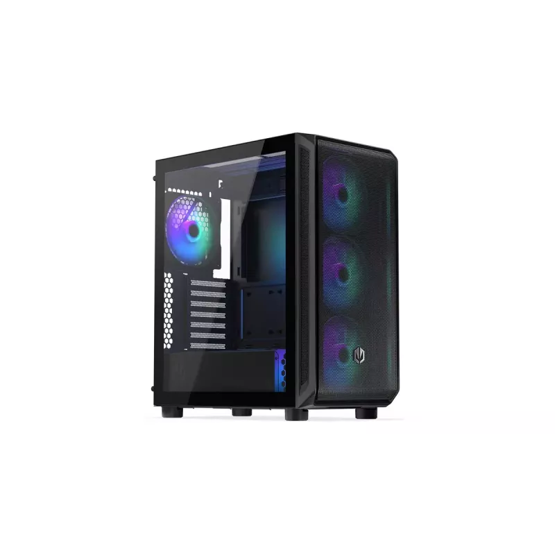 Caixa de PC ENDORFY Arx 500 ARGB ATX preta — vidro temperado, ARGB, ATX, GPU máx. 350 mm, altura do dissipador da CPU 179 mm, 7 slots de expansão