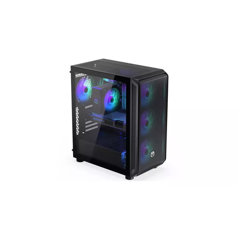 Caixa de PC ENDORFY Arx 500 ARGB ATX preta — vidro temperado, ARGB, ATX, GPU máx. 350 mm, altura do dissipador da CPU 179 mm, 7 slots de expansão
