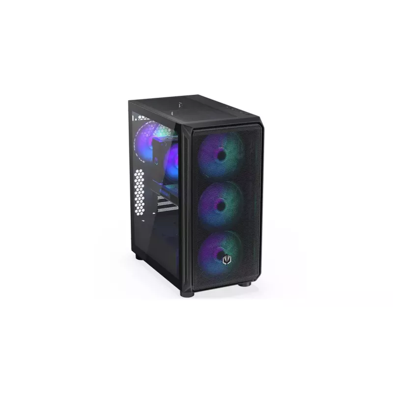 Caixa de PC ENDORFY Arx 500 ARGB ATX preta — vidro temperado, ARGB, ATX, GPU máx. 350 mm, altura do dissipador da CPU 179 mm, 7 slots de expansão