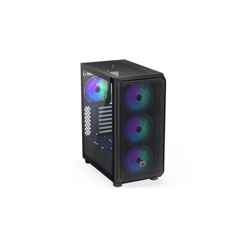 Caixa de PC ENDORFY Arx 500 ARGB ATX preta — vidro temperado, ARGB, ATX, GPU máx. 350 mm, altura do dissipador da CPU 179 mm, 7 slots de expansão