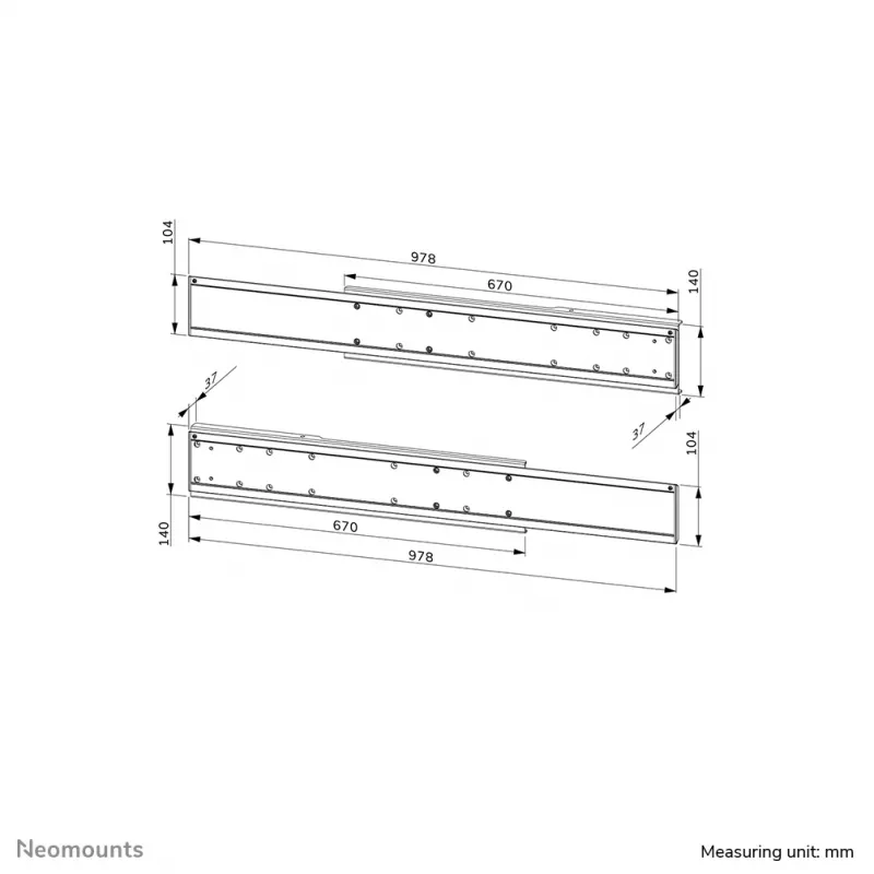Adaptador para ecrã duplo Neomounts ADM-875BL2 42-65 polegadas