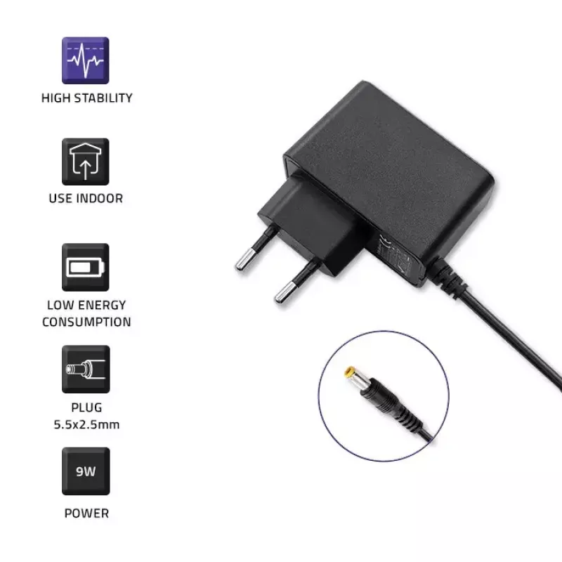 Fonte de alimentação Qoltec 52403 interior 9W preto 220-240V