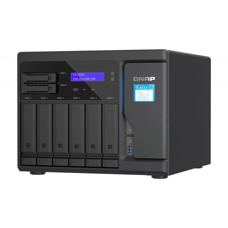 QNAP TS-855X SAN Torre Intel Atom® C5125 8 GB DDR4 0 TB QNAP QTS preto