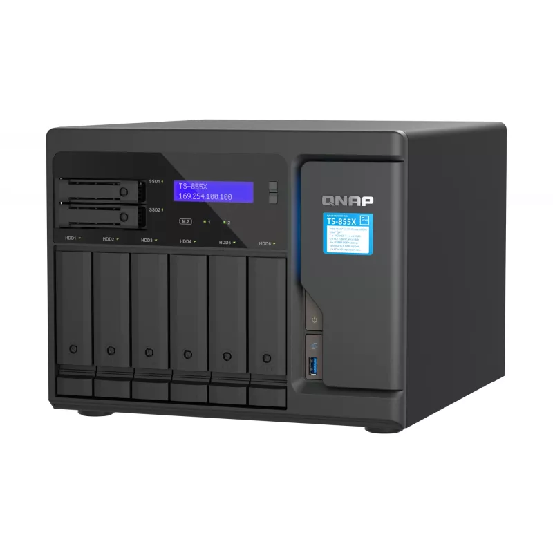 QNAP TS-855X SAN Torre Intel Atom® C5125 8 GB DDR4 0 TB QNAP QTS preto