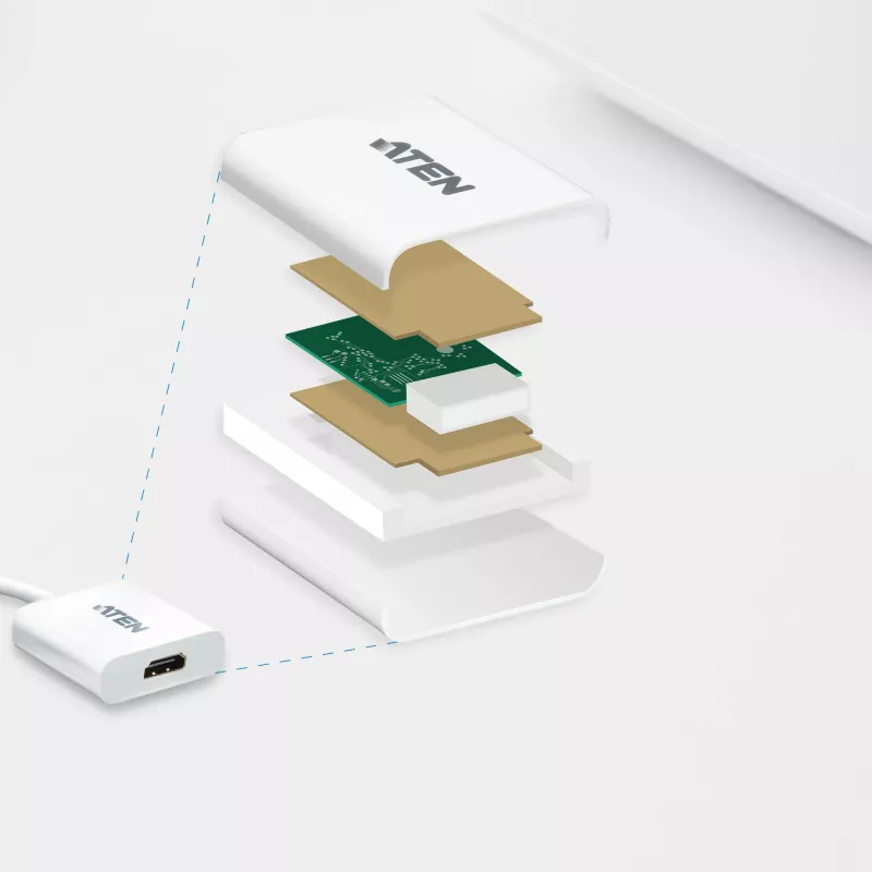 Conversor DisplayPort para HDMI ATEN, PC: até UXGA / HDTV: até 1080i,1080p