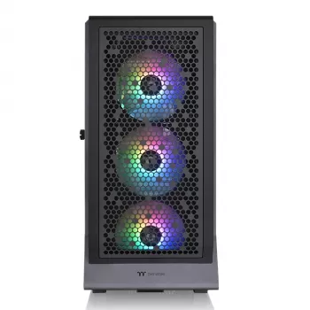 Caixa de PC THERMALTAKE Ceres 500 TG ARGB Midi Tower preto — vidro temperado, EATX, 3x140mm frente, USB-C