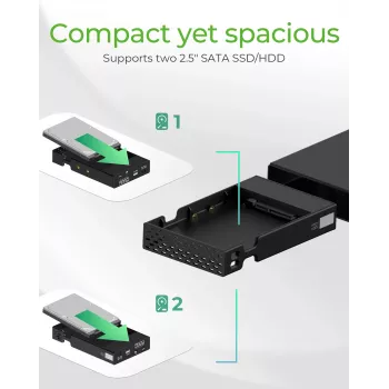 Caixa RAID ICY BOX para 2x HDD/SSD USB 3.2 Gen 2 Type-C® / Type-A interface