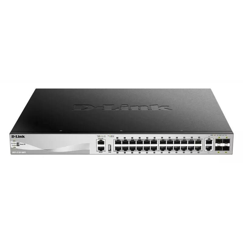 Comutador de rede D-Link DGS-3130-30PS/E Gerido L3 Gigabit Ethernet (10/100/1000) Power over Ethernet (PoE) cinzento