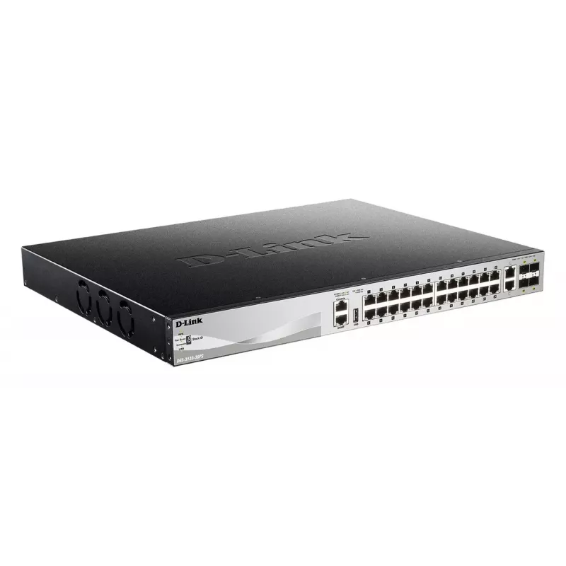 Comutador de rede D-Link DGS-3130-30PS/E Gerido L3 Gigabit Ethernet (10/100/1000) Power over Ethernet (PoE) cinzento