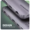 Axagon HMC-12GM2, Hub USB 10Gbps, 3x USB-A, USB-C, HDMI, DP, RJ-45, M.2, SD/mSD, Áudio, PD
