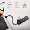 Axagon HUE-C1A Hub TRAVEL 4x USB 5Gbps, entrada de energia USB-C, cabo USB-A de 19 cm