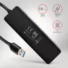 Axagon HUE-C1A Hub TRAVEL 4x USB 5Gbps, entrada de energia USB-C, cabo USB-A de 19 cm