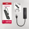 Axagon HUE-C1A Hub TRAVEL 4x USB 5Gbps, entrada de energia USB-C, cabo USB-A de 19 cm