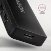 Axagon HUE-C1C Hub TRAVEL 4x USB 5Gbps, entrada de energia USB-C, cabo USB-C de 19 cm