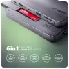 Axagon HMC-6GM2 Hub USB 10Gbps USB-A USB-C HDMI M.2 SD/mSD PD 100W cabo USB-C com fios USB 3.2 Gen 2 (3.1 Gen 2) Type-C cinzento