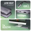 Axagon HMC-6GM2 Hub USB 10Gbps USB-A USB-C HDMI M.2 SD/mSD PD 100W cabo USB-C com fios USB 3.2 Gen 2 (3.1 Gen 2) Type-C cinzento