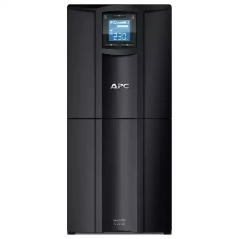 APC Smart-UPS C, Line Interactive, 3kVA, Torre, 230V, 8x tomadas IEC C13+1x IEC C19, comunicação USB e série, AVR, LCD gráfico