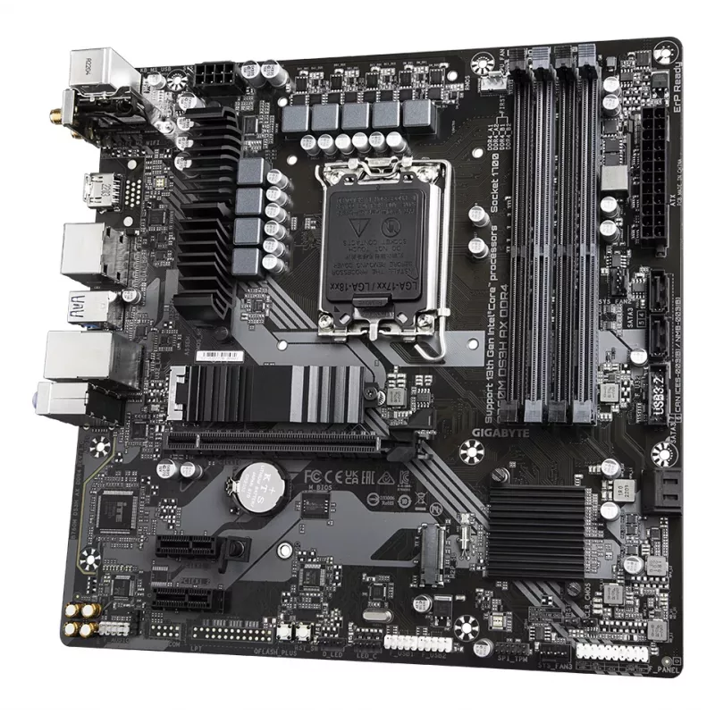 Placa-mãe GIGABYTE B760M DS3H AX DDR4 - Suporta CPUs Intel Core 14.ª Ger, VRM digital de 6+2+1 fases, até 5333 MHz DDR4 (OC), 2xPCIe 4.0 M.2, Wi-Fi 6E, 2,5 GbE LAN, USB 3.2 Gen2