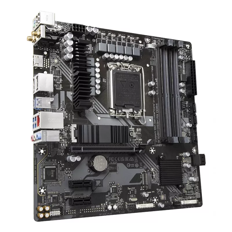 Placa-mãe GIGABYTE B760M DS3H AX DDR4 - Suporta CPUs Intel Core 14.ª Ger, VRM digital de 6+2+1 fases, até 5333 MHz DDR4 (OC), 2xPCIe 4.0 M.2, Wi-Fi 6E, 2,5 GbE LAN, USB 3.2 Gen2