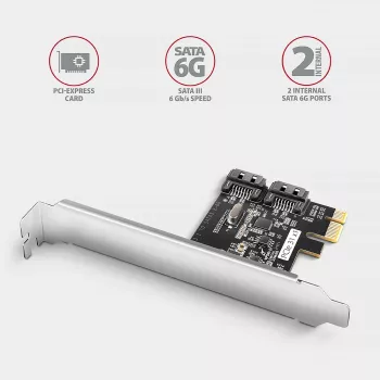 Adaptador SATA interno Axagon PCES-SJ2 PCIe 2 Gbit/s preto
