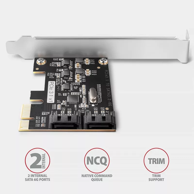 Adaptador SATA interno Axagon PCES-SJ2 PCIe 2 Gbit/s preto