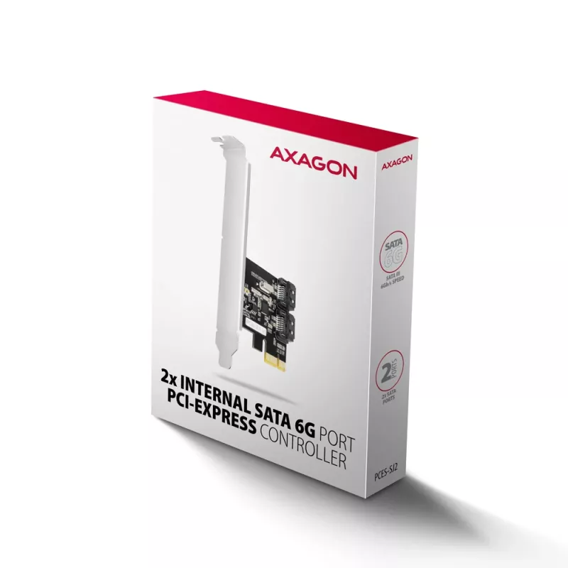 Adaptador SATA interno Axagon PCES-SJ2 PCIe 2 Gbit/s preto