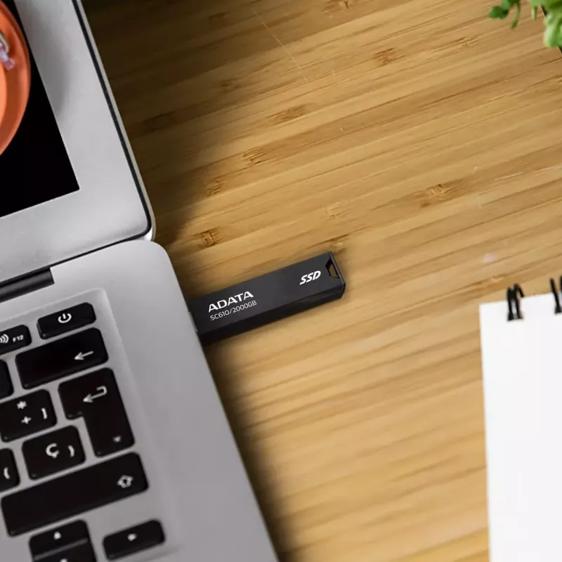 ADATA SC610 SSD externo de 2 TB, USB 3.2 Gen 2, 550/500 MB/s, preto