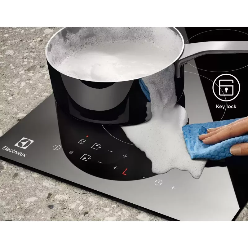 Placa de indução Electrolux LIT30230C — 2 zonas de encastre, 29 cm de largura, preto, controlo tátil, zonas de 210/145 mm