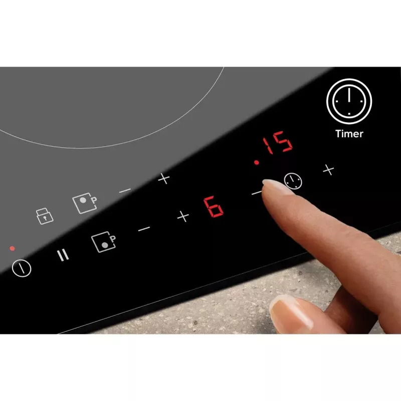 Placa de indução Electrolux LIT30230C — 2 zonas de encastre, 29 cm de largura, preto, controlo tátil, zonas de 210/145 mm