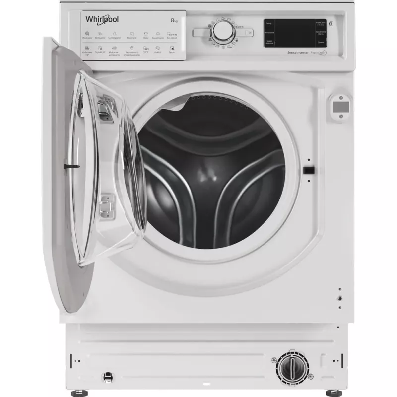 Whirlpool BI WMWG 81485 PL máquina de lavar roupa de encastrar, carga frontal, 8 kg, 14 programas, classe energética B, branca