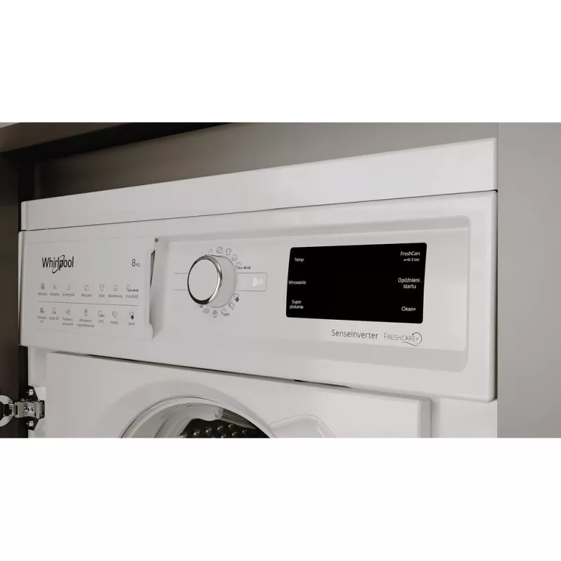 Whirlpool BI WMWG 81485 PL máquina de lavar roupa de encastrar, carga frontal, 8 kg, 14 programas, classe energética B, branca