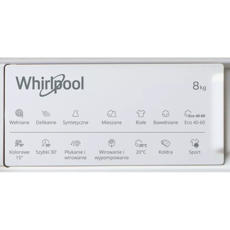 Whirlpool BI WMWG 81485 PL máquina de lavar roupa de encastrar, carga frontal, 8 kg, 14 programas, classe energética B, branca