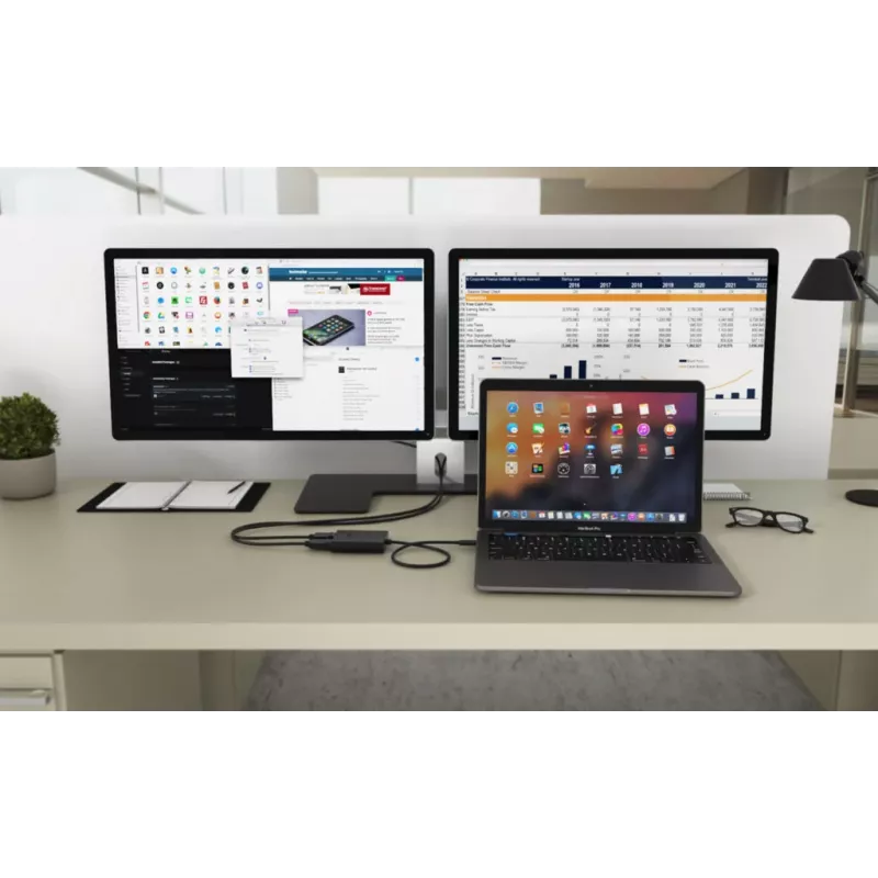 Adaptador de vídeo i-tec USB-C Dual 4K/60Hz (Single 8K/30Hz) HDMI