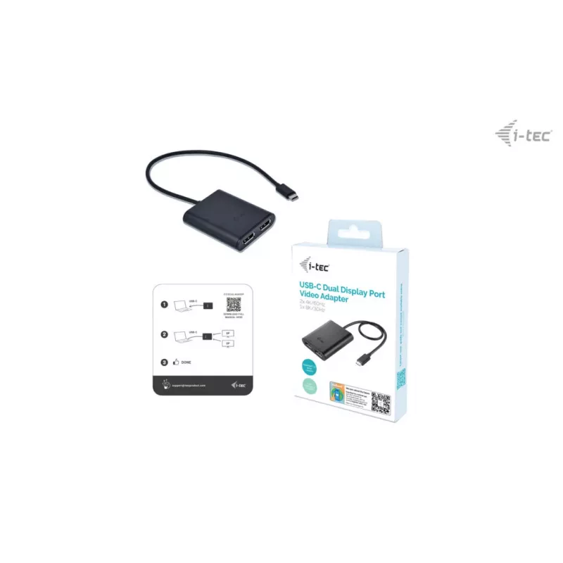 Adaptador de vídeo i-tec USB-C Dual 4K DisplayPort