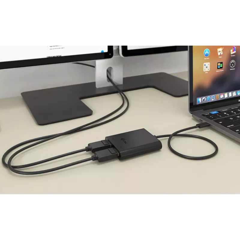 Adaptador de vídeo i-tec USB-C Dual 4K DisplayPort