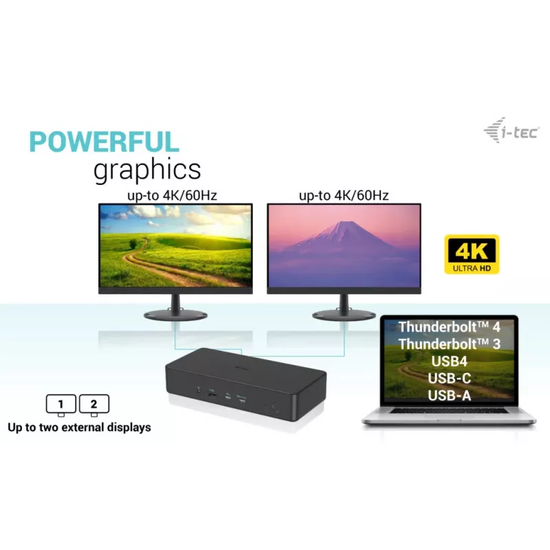 Docking station i-tec USB 3.0 / USB-C / Thunderbolt 3 Professional Dual 4K Display Geração 2 + Power Delivery 100W