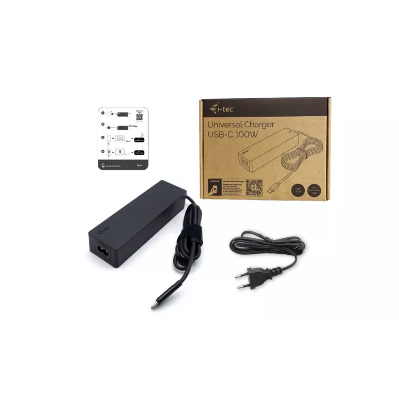 Carregador universal i-tec USB-C PD 3.0 100W interior preto