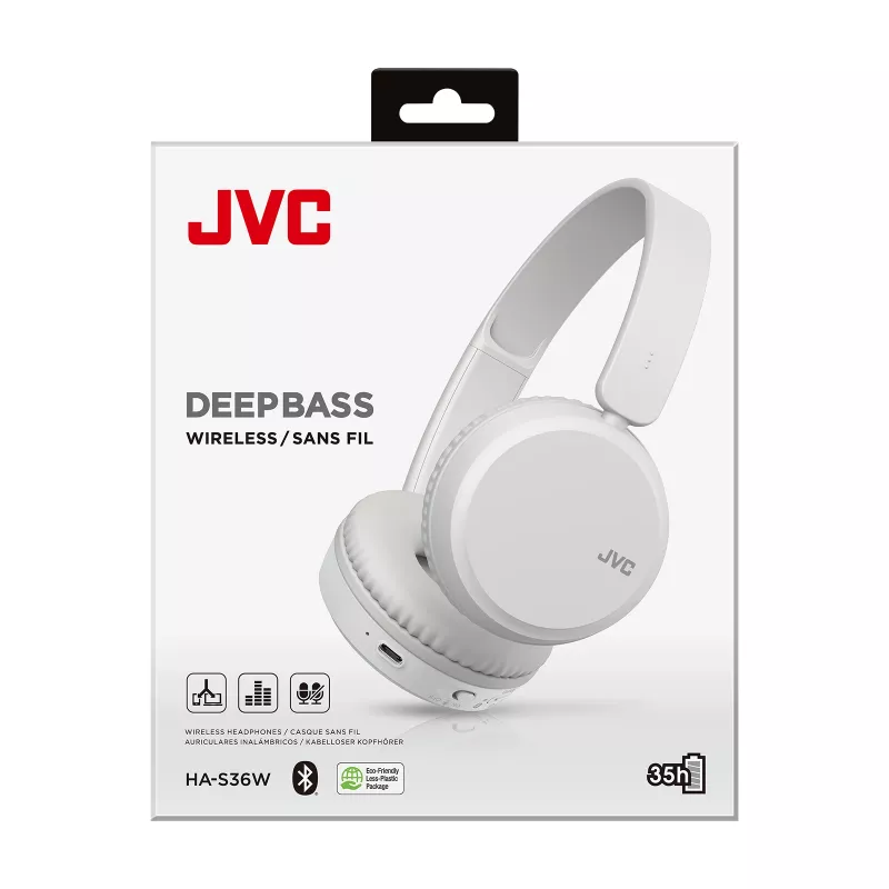 Auscultadores JVC Deep Bass Bluetooth On Ear branco