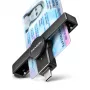Axagon CRE-SMPC leitor de cartões inteligentes/cartão de cidadão USB-C PocketReader leitor de cartões inteligentes interior USB Type-C preto