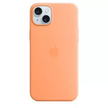 APPLE capa de silicone com MagSafe para iPhone 15 Plus Sorbet Orange