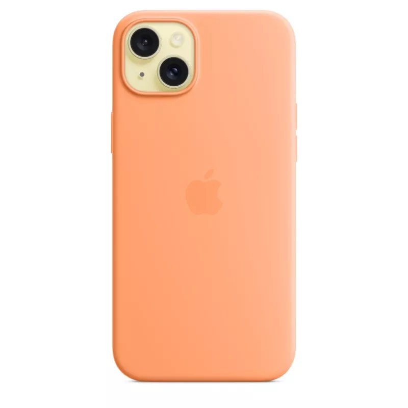 APPLE capa de silicone com MagSafe para iPhone 15 Plus Sorbet Orange