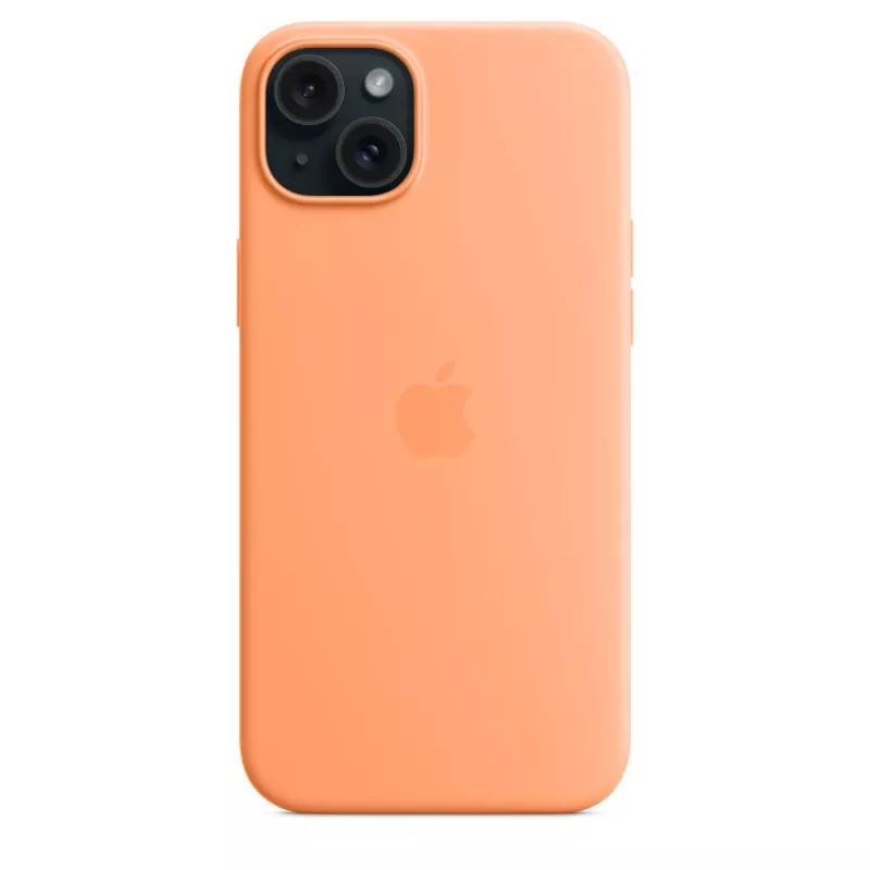 APPLE capa de silicone com MagSafe para iPhone 15 Plus Sorbet Orange