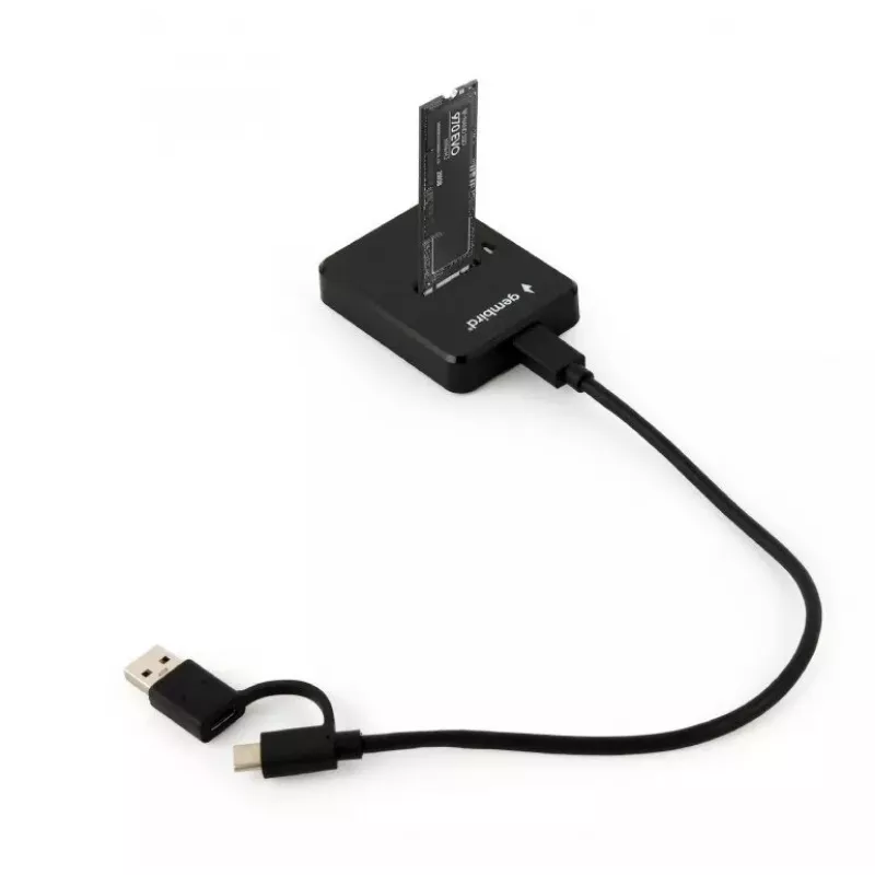Gembird DD-U3M2 - Docking station para SSD - M.2 - cartão M.2 (PCIe NVMe e SATA) - USB 3,2 (Gen 2) - preto (DD-U3M2)