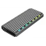GEMBIRD EE2280-U3C-03 caixa externa para SSD M.2 NVMe/SATA, USB 3.1 Gen 2 (10 Gbit/s), USB Type-C, RGB, alumínio