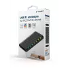 GEMBIRD EE2280-U3C-03 caixa externa para SSD M.2 NVMe/SATA, USB 3.1 Gen 2 (10 Gbit/s), USB Type-C, RGB, alumínio