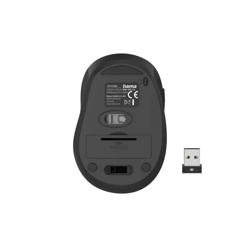 Rato Hama MW-400 V2 escritório para destros RF sem fios ótico 1600 DPI