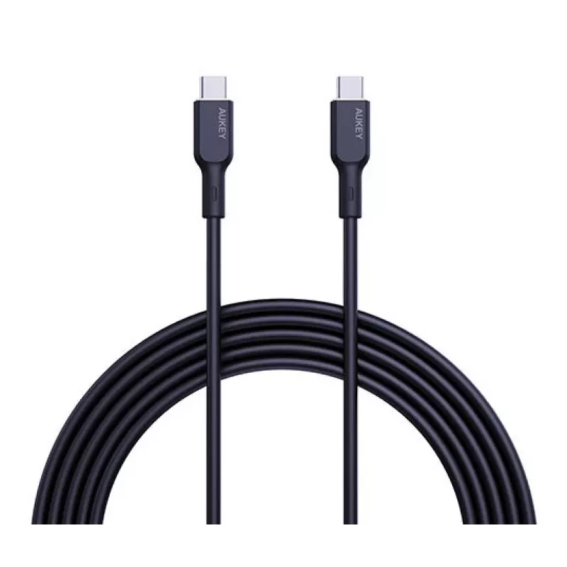 Cabo de carregamento USB AUKEY - 1x USB Type-C para 1x USB Type-C - PD 100W 5A - 1,8m preto (silicone)