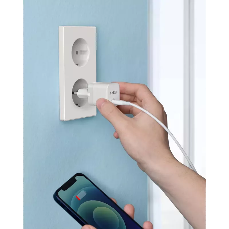 Carregador Anker PowerPort III Universal branco AC carregamento rápido interior